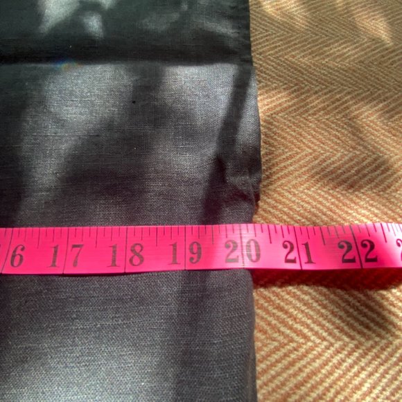 Black linen sashiko stitch tunic dress with pockets - handmade by Zoe Loomis - Picture 13 of 16